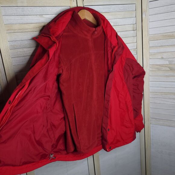 Columbia Core Interchange Womens Medium Fleece Jacket Red Winter Coat - Picture 7 of 14